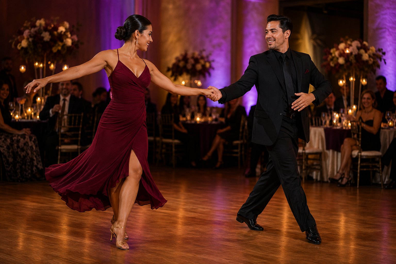 Illustration of people enjoying an elegant dance celebration