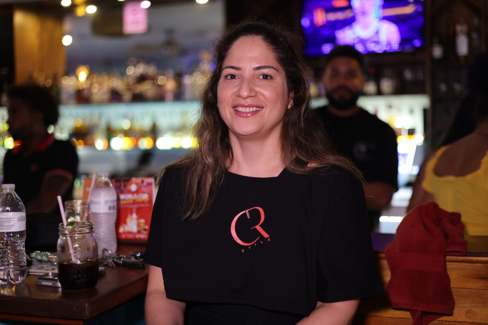 A guest smiling during the social