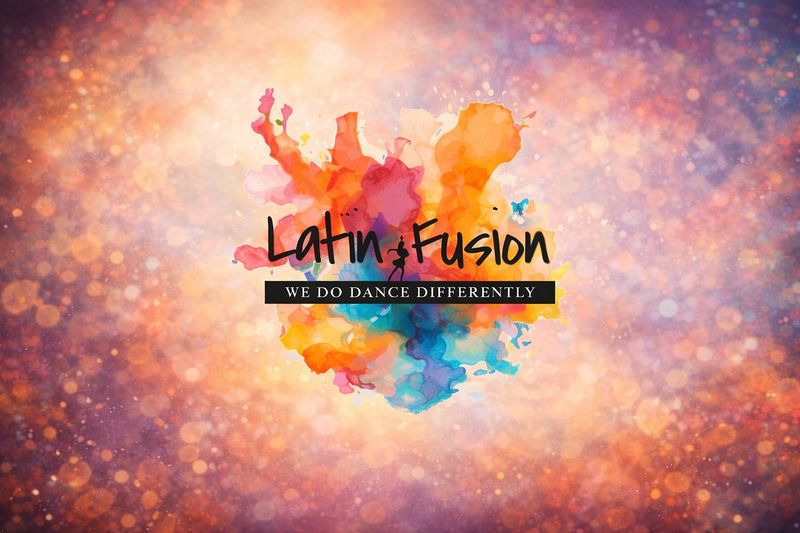 Latin Fusion Family artwork featuring the Latin Fusion logo on a colorful bokeh background