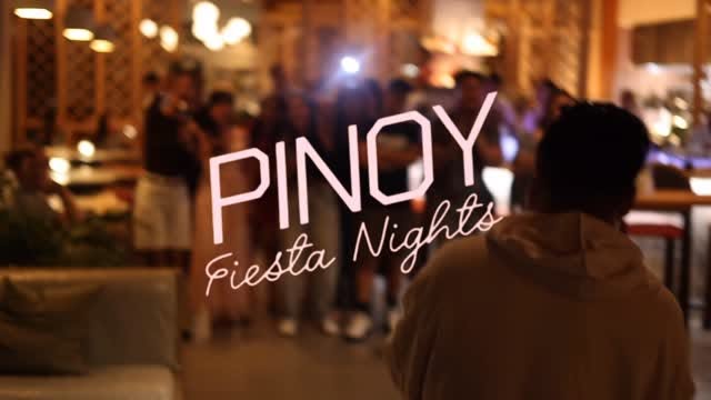 An evening venue scene with the title Pinoy Fiesta Nights